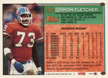 1994 Topps - Special Effects #159 Simon Fletcher Back