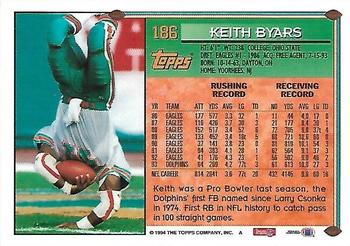 1994 Topps - Special Effects #186 Keith Byars Back