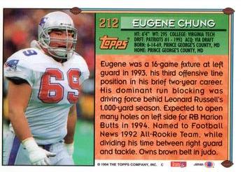 1994 Topps - Special Effects #212 Eugene Chung Back
