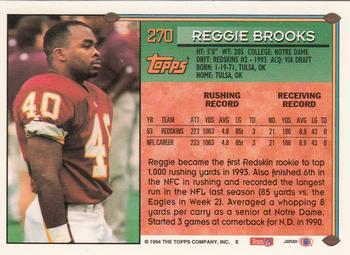 1994 Topps - Special Effects #270 Reggie Brooks Back