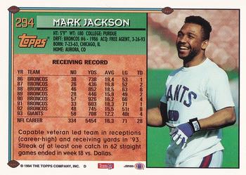1994 Topps - Special Effects #294 Mark Jackson Back