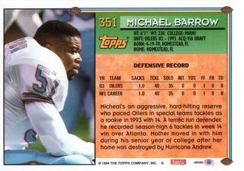 1994 Topps - Special Effects #351 Micheal Barrow Back
