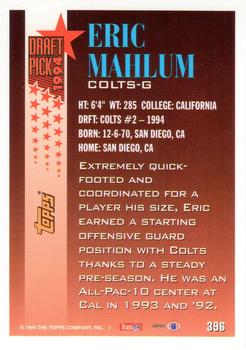 1994 Topps - Special Effects #396 Eric Mahlum Back