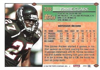 1994 Topps - Special Effects #398 Vinnie Clark Back