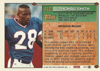 1994 Topps - Special Effects #412 Thomas Smith Back