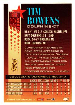 1994 Topps - Special Effects #437 Tim Bowens Back