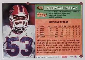 1994 Topps - Special Effects #438 Marvcus Patton Back