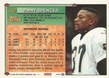 1994 Topps - Special Effects #457 Jimmy Spencer Back