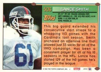 1994 Topps - Special Effects #506 Lance Smith Back