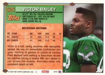 1994 Topps - Special Effects #525 Victor Bailey Back