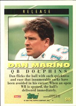 1994 Topps - Special Effects #545 Dan Marino Back