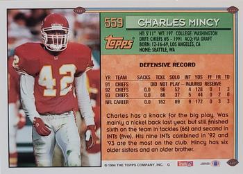1994 Topps - Special Effects #559 Charles Mincy Back