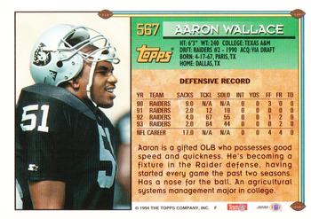 1994 Topps - Special Effects #567 Aaron Wallace Back