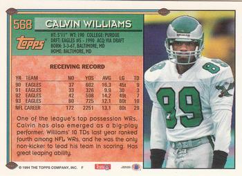 1994 Topps - Special Effects #568 Calvin Williams Back