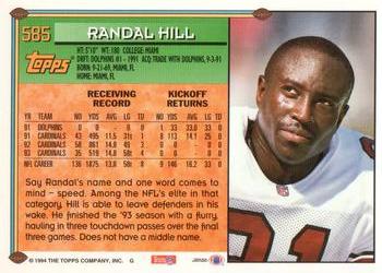 1994 Topps - Special Effects #585 Randal Hill Back