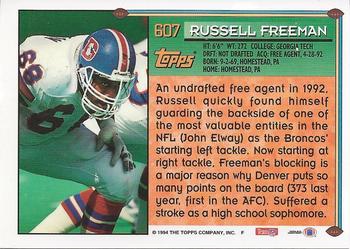 1994 Topps - Special Effects #607 Russell Freeman Back