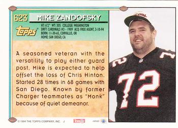 1994 Topps - Special Effects #623 Mike Zandofsky Back