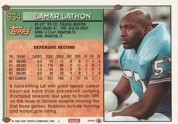 1994 Topps - Special Effects #634 Lamar Lathon Back