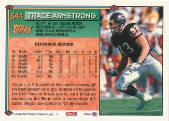 1994 Topps - Special Effects #644 Trace Armstrong Back