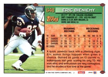 1994 Topps - Special Effects #648 Eric Bieniemy Back