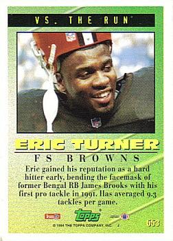 1994 Topps - Special Effects #553 Eric Turner Back