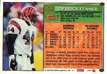 1994 Topps - Special Effects #56 Derrick Fenner Back
