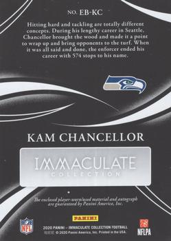 2020 Panini Immaculate Collection - Immaculate Eye Black Jersey Metallic #EB-KC Kam Chancellor Back