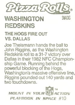 1986 Jeno's Pizza Rolls NFL Action Stickers #10 The Hogs Fire Out vs. Dallas Back
