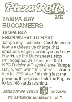 1986 Jeno's Pizza Rolls NFL Action Stickers #20 Tampa Bay: From Worst to First Back