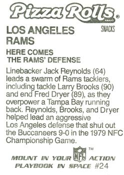 1986 Jeno's Pizza Rolls NFL Action Stickers #24 Here Comes the Rams' Defense Back
