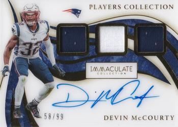 2020 Panini Immaculate Collection - Immaculate Players Collection Autographs #PC-DM Devin McCourty Front