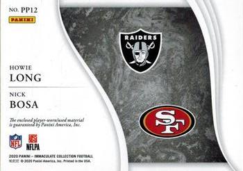 2020 Panini Immaculate Collection - Past and Present Materials #PP12 Howie Long / Nick Bosa Back