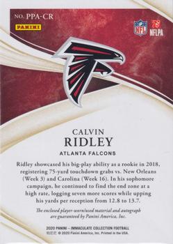 2020 Panini Immaculate Collection - Premium Patch Autographs #PPA-CR Calvin Ridley Back