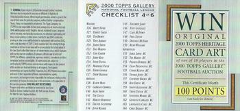 2000 Topps Gallery - Checklists #4 Checklist 4 of 6 Front