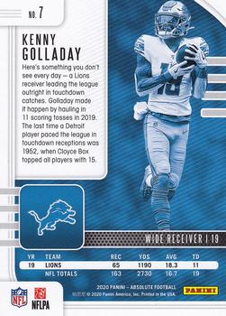 2020 Panini Absolute - Retail #7 Kenny Golladay Back
