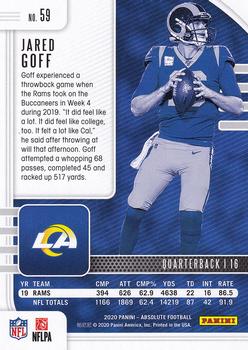 2020 Panini Absolute - Retail #59 Jared Goff Back