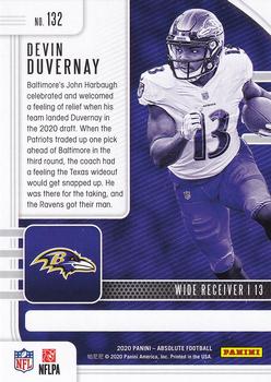 2020 Panini Absolute - Retail #132 Devin Duvernay Back