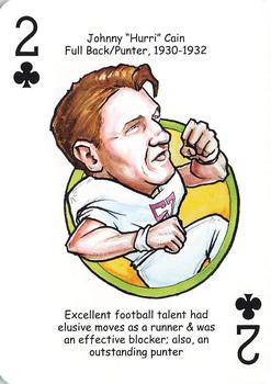2007 Hero Decks Alabama Crimson Tide Football Heroes Playing Cards #2♣ Johnny Cain Front
