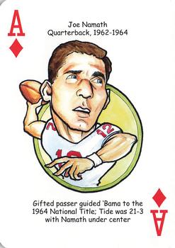 2007 Hero Decks Alabama Crimson Tide Football Heroes Playing Cards #A♦ Joe Namath Front