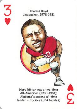 2007 Hero Decks Alabama Crimson Tide Football Heroes Playing Cards #3♥ Thomas Boyd Front