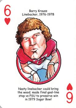2007 Hero Decks Alabama Crimson Tide Football Heroes Playing Cards #6♥ Barry Krauss Front
