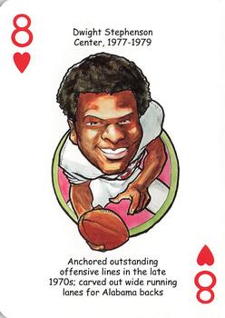 2007 Hero Decks Alabama Crimson Tide Football Heroes Playing Cards #8♥ Dwight Stephenson Front