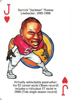 2007 Hero Decks Alabama Crimson Tide Football Heroes Playing Cards #J♥ Derrick Thomas Front