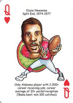 2007 Hero Decks Alabama Crimson Tide Football Heroes Playing Cards #Q♥ Ozzie Newsome Front