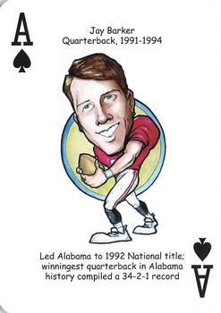 2007 Hero Decks Alabama Crimson Tide Football Heroes Playing Cards #A♠ Jay Barker Front