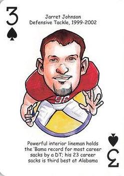 2007 Hero Decks Alabama Crimson Tide Football Heroes Playing Cards #3♠ Jarret Johnson Front