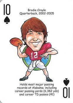 2007 Hero Decks Alabama Crimson Tide Football Heroes Playing Cards #10♠ Brodie Croyle Front