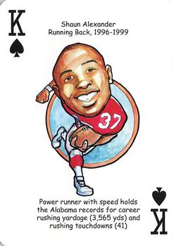 2007 Hero Decks Alabama Crimson Tide Football Heroes Playing Cards #K♠ Shaun Alexander Front