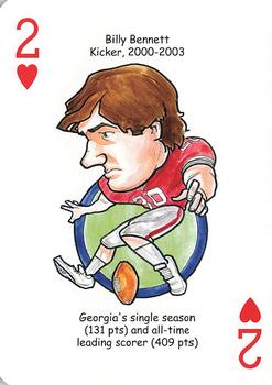2007 Hero Decks Georgia Bulldogs Football Heroes Playing Cards #2♥ Billy Bennett Front