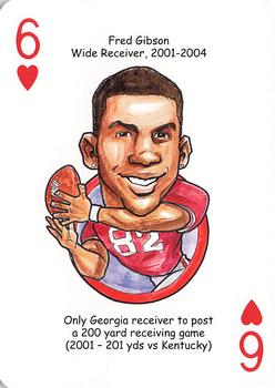 2007 Hero Decks Georgia Bulldogs Football Heroes Playing Cards #6♥ Fred Gibson Front